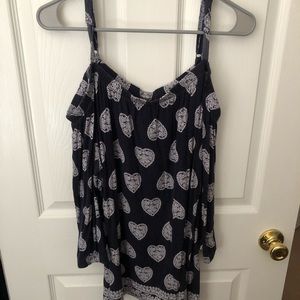 Torrid size 3X navy and white heart pattern shirt
